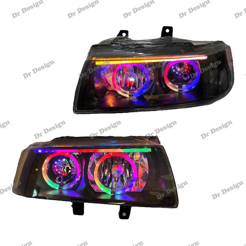 چراغ جلو اسپرت سمند طرح حلقه فولکالر دو حالته داخل مشکی