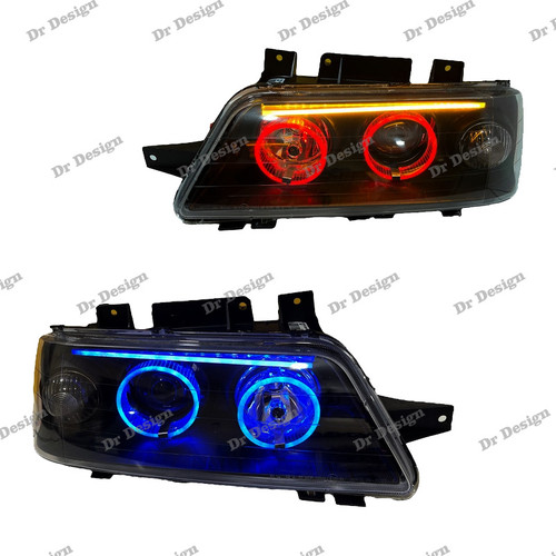 چراغ جلو اسپرت 405 طرح انگری فولکالر دو حالته داخل مشکی