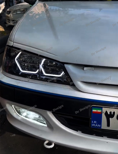 چراغ جلو اسپرت پارس طرح بی ام و دو حالته داخل مشکی