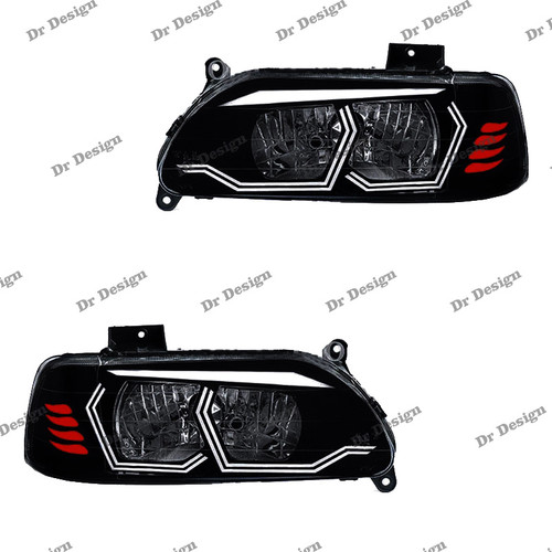 چراغ جلو اسپرت پراید طرح هگزا سفید