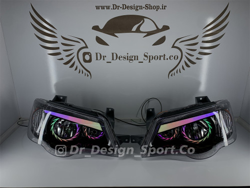 چراغ جلو اسپرت پراید 132 و 111 طرح توربو فولکالر داخل مشکی