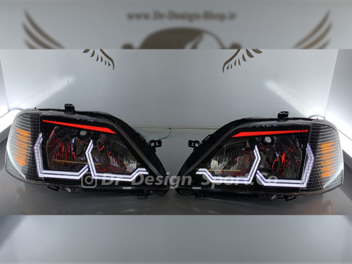 چراغ جلو اسپرت ال 90 طرح بی ام و سفید قرمز